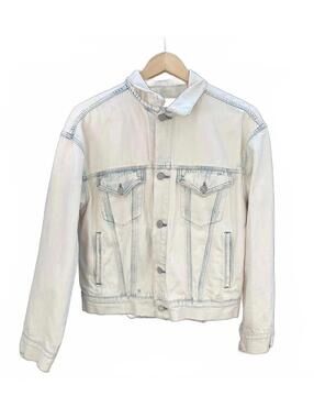 Denim & Supply Ralph Lauren Distressed Bleached Denim Trucker Jacket  Size Large